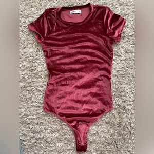 Hollister size S pink/red velvet bodysuit